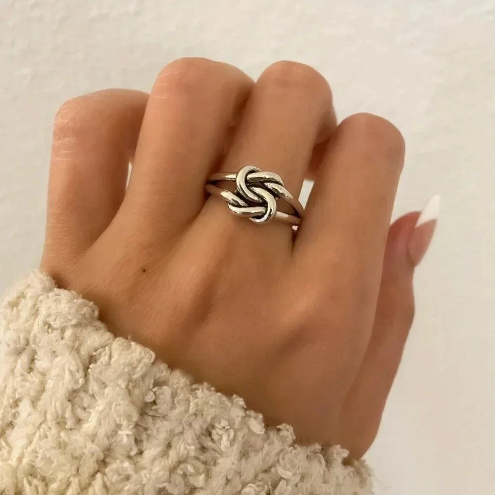 925 Sterling Silver Knot Ring Dainty Ring Twist Ring Minimalist Ring Band